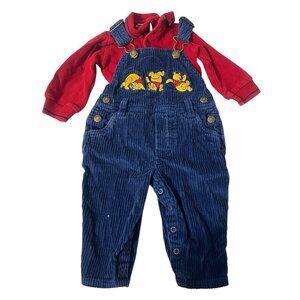 Winnie The Pooh Corduroy Overalls Set 6M Embroidered The Disney Store Vintage